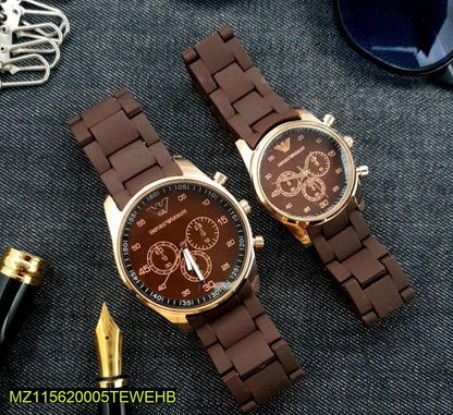 Couple's Chronograph Watches - Brown